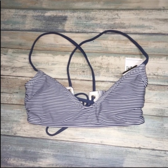 Xhilaration Pink Blue Striped Bikini Top - Picture 2 of 7